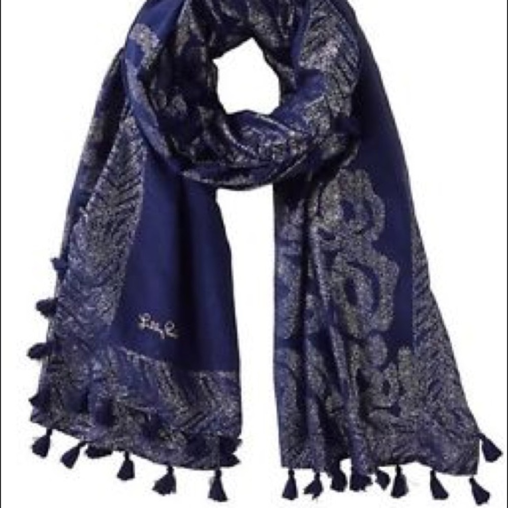Lilly Pulitzer Treasure Trunk Tassel Scarf